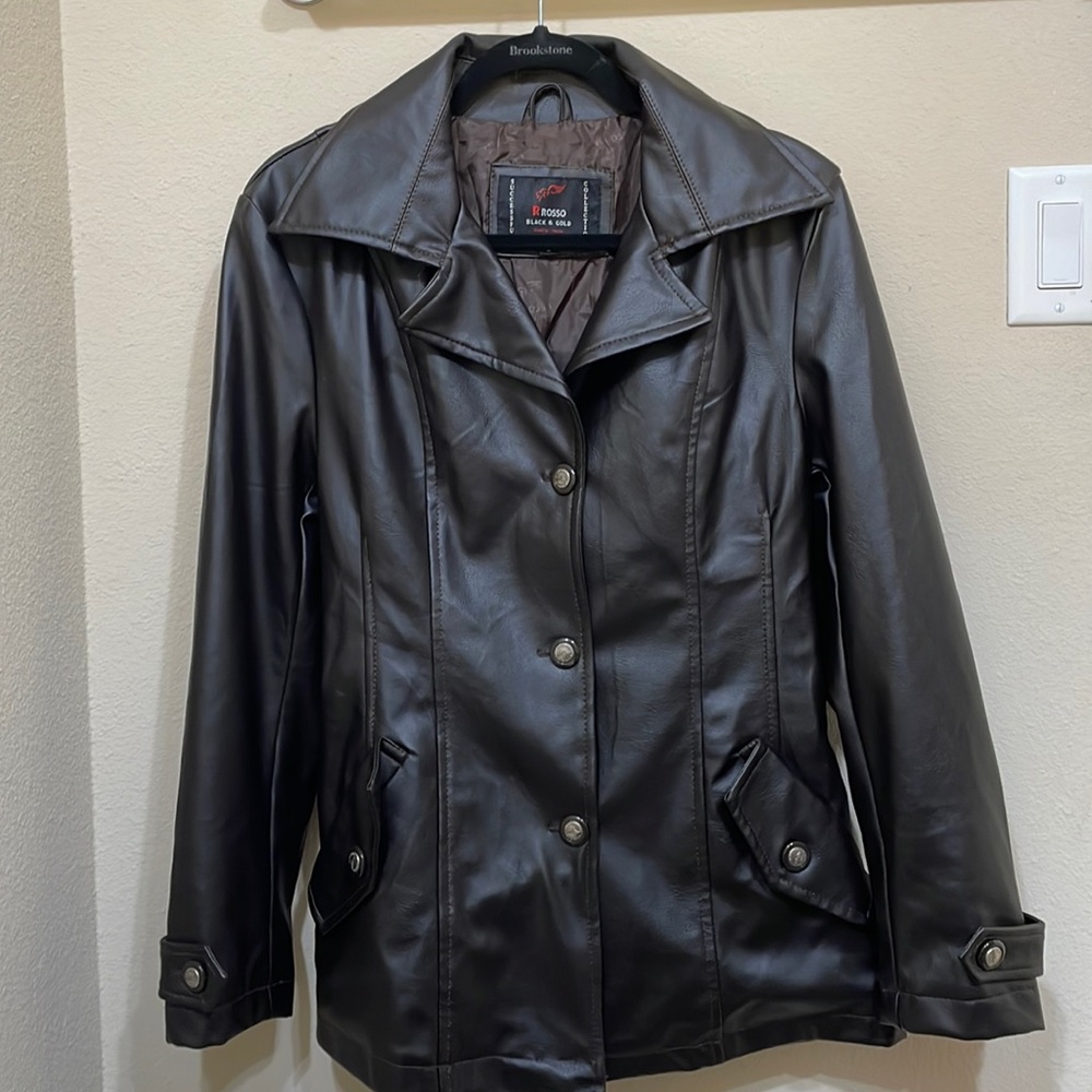 BRAND NEW R Rosso Black & Gold Leather jacket.